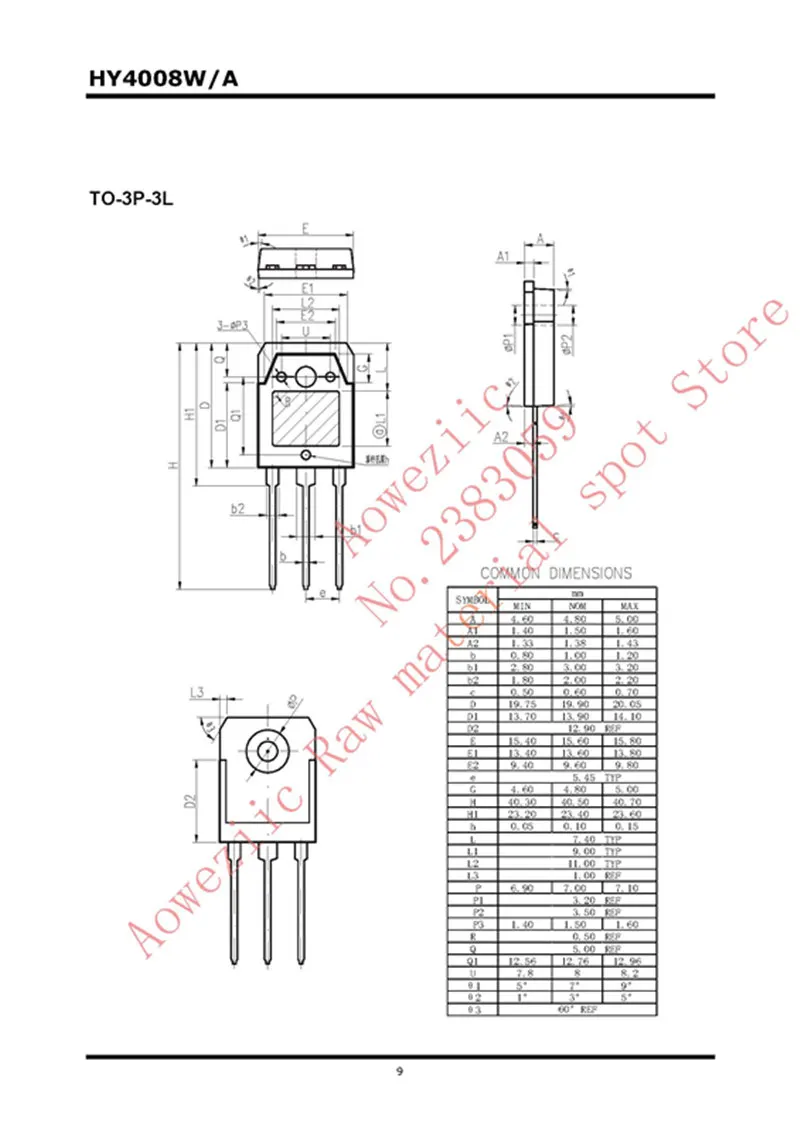 Aoweziic+ 20 шт. HY4008 HY4008W 80V 200A TO-3P МОП инвертор Ультра 80V 200A