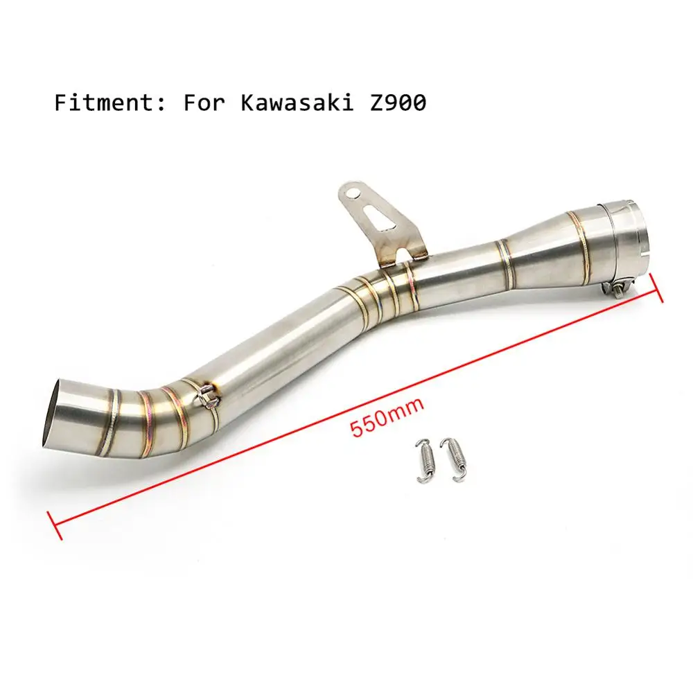 

Motorcycle Accessories 51mm Stainless Steel Exhaust Slip On Muffler Middle Mid Link Pipe For Kawasaki Z900 Z 900 Z-900