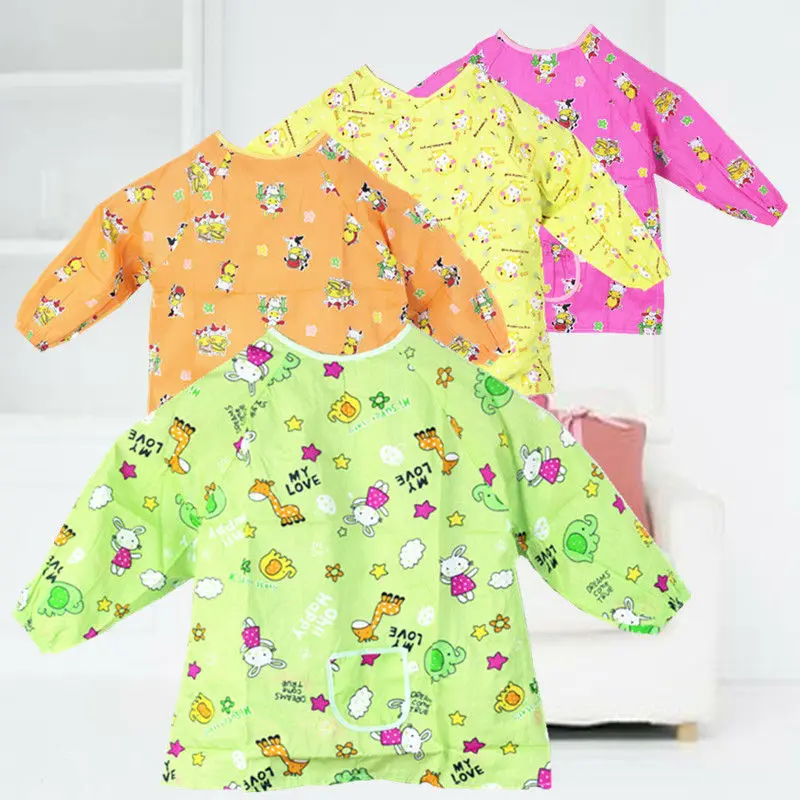 New Baby Toddler Coverall Bib Apron Waterproof feeding smock /vesture Baby Bib Long Sleeve