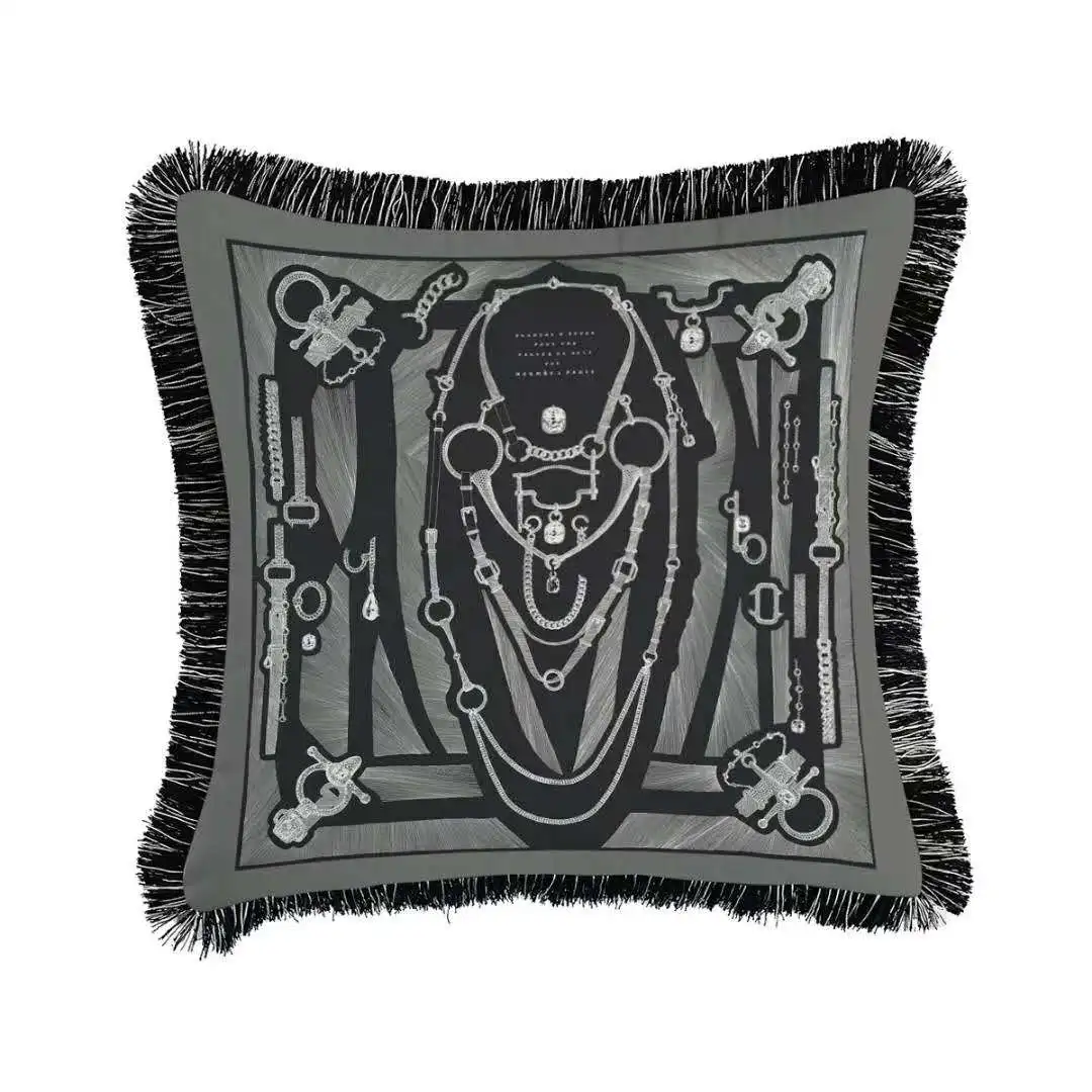 Высококачественная Черная наволочка с геометрическим рисунком, полосатая подушка, треугольная геометрическая художественная подушка