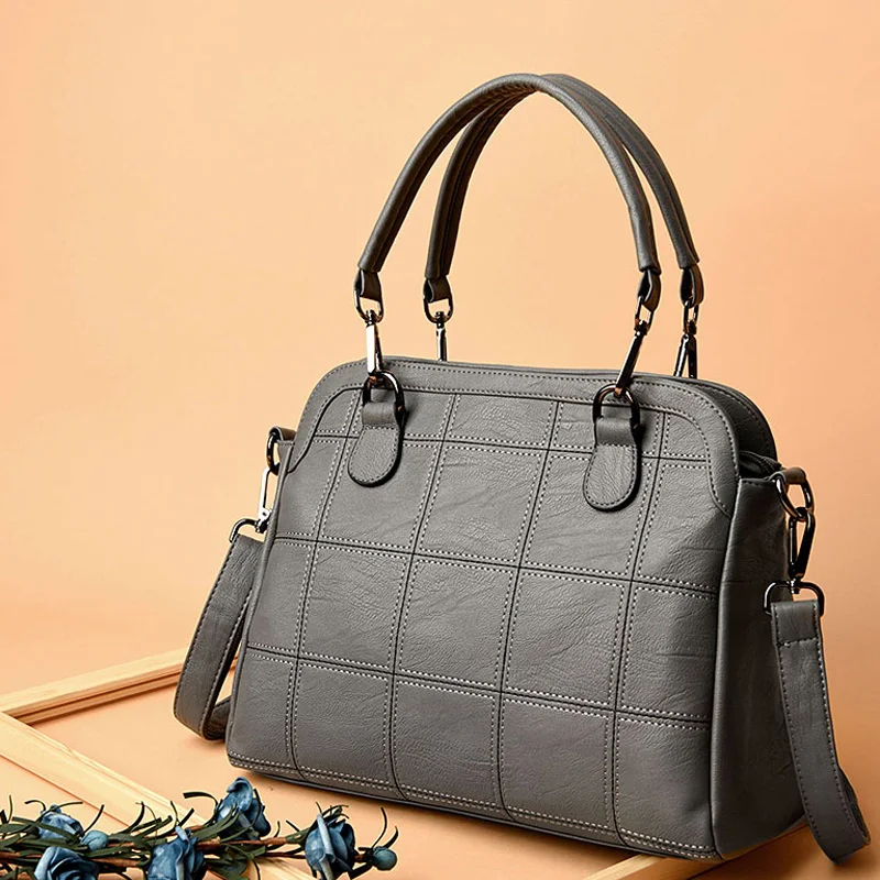 

Smiling design Tote NEW Leather bags Handbags women bags designer fashion Zipper women bag Thread soft Crossbody bags sac a main