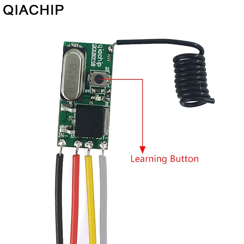 

QIACHIP Universal Wireless 433 Mhz DC 3.6V-24V Remote Control Switch 433Mhz 1 CH RF Relay Receiver LED Light Controller DIY Kit