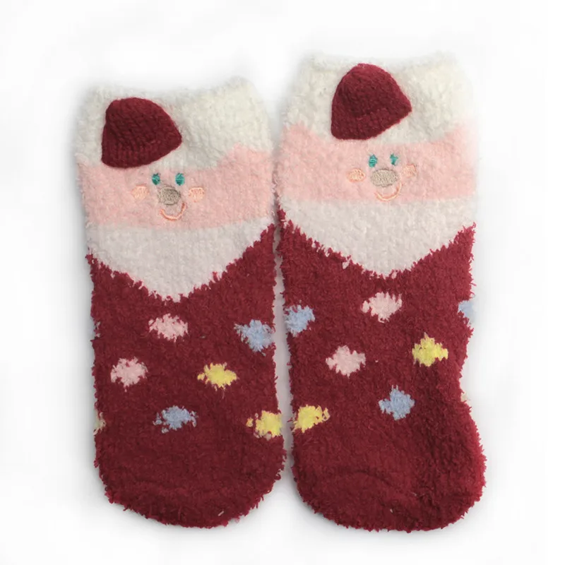 1Polar Fleece Women Socks Super Warm Comfortable Christmas Men Floor Socks with Rabbit Sheep Dot Parents and Children Socks