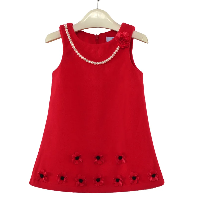 

2018 Fashion Baby Girls Winter Dresses Vest Lolita Style Red Vestidos For 1 2 Years Old Baby Girl Toddler Clothes RKD185002