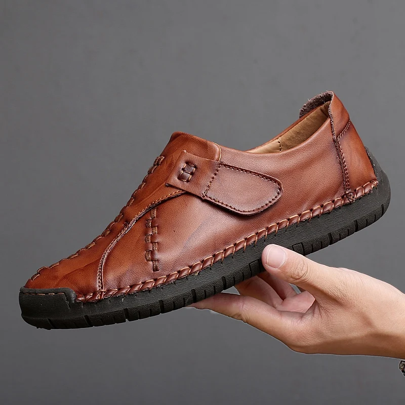 

Luxury Brand Men Shoes Casual Leather Loafers Fashion Trendy Black Blue Brown Flat Shoes for Men Drop Shipping Moccasins