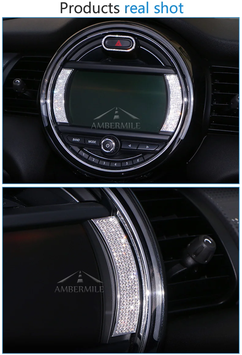 Car Console Screen Navigation Trim Warning Button Stickers for Mini Cooper F56 F55 F54 Clubman Accessories Car Styling (5)