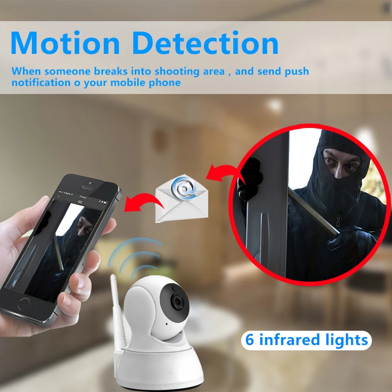 Ip-камера для домашней безопасности двухсторонняя аудио HD 720P Беспроводная мини-камера 1MP ночного видения CCTV WiFi камера детский монитор