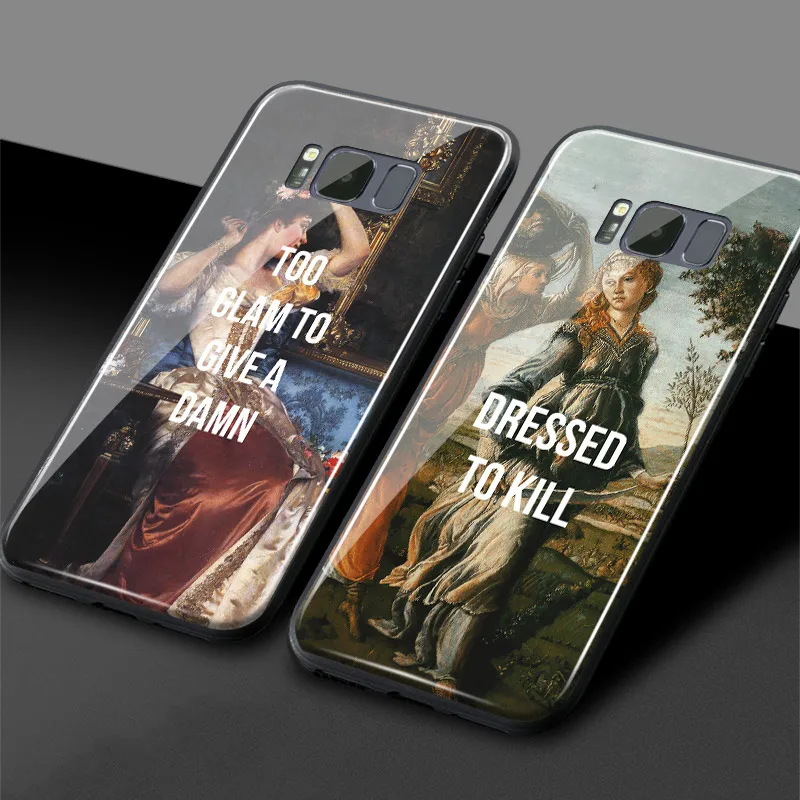 Famous classic art Pattern quotes Tempered Glass Soft