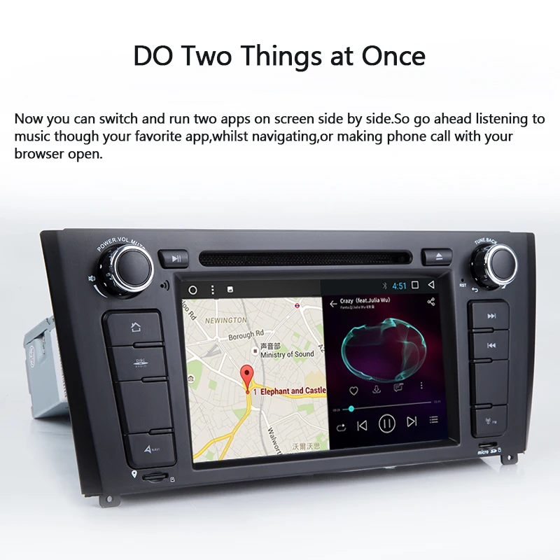 Clearance Android 8.1 Car DVD Player For BMW E81 E82 E88 2004-2011 1 Series 120 Multimedia Radio GPS Navigation Wifi Mirrorlink OBD DVR SD 3