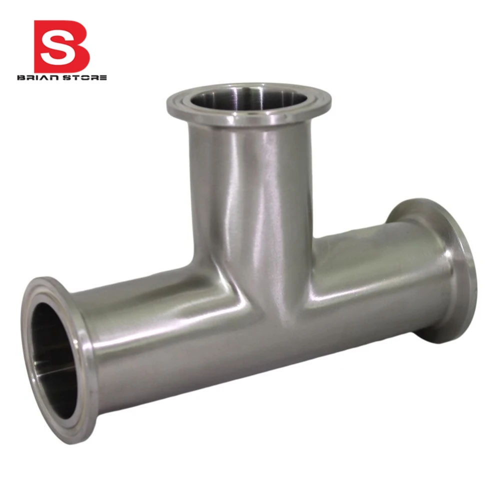 3 Way Tee Sanitary Ferrule Pipe Fitting Stainless Steel SS304in Pipe Fittings from Home