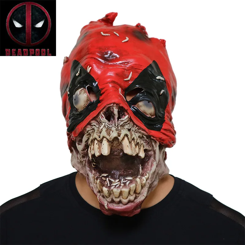Deadpool Scary Zombie Mask Latex Halloween Cosplay Costume Superhero Party Props