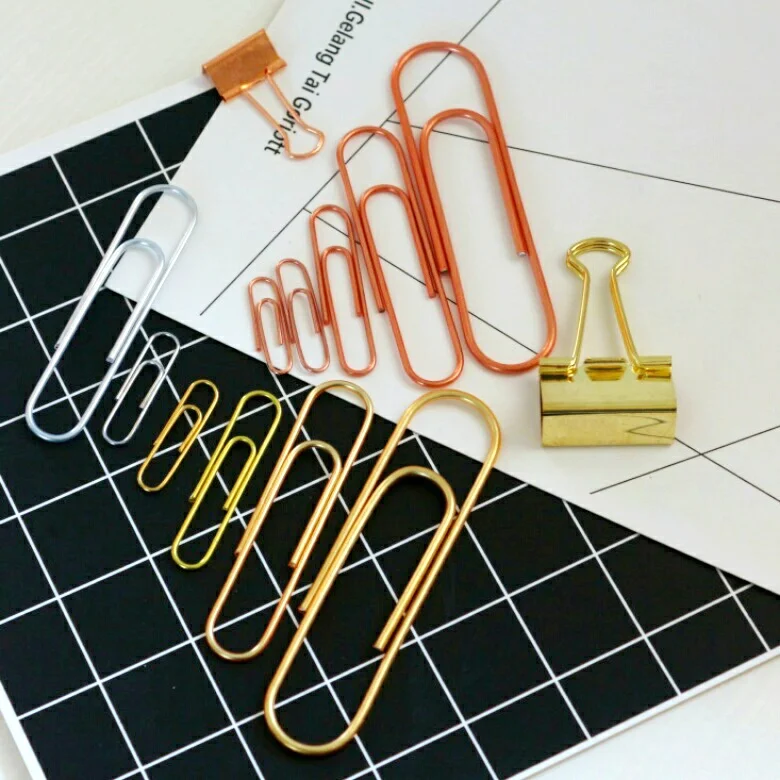 

Colour wrapped large size paper clip gold 100mm 78mm rose gold silver 50mm 33mm 28mm paperclipsDIY accessoryactory direct supply