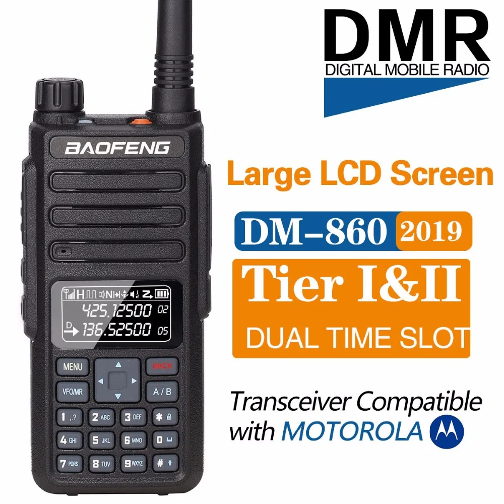 

Baofeng DM-860 Digital walkie talkie tier 2 tier II Dual time slot DMR digital&Analog repeater mode DM-1801 2Way Portable Radio