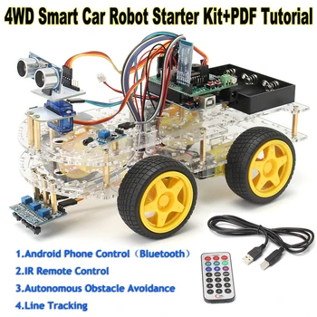 

4WD Smart Car Robot Learning Starter Kit for Arduino Programmable Robot DIY