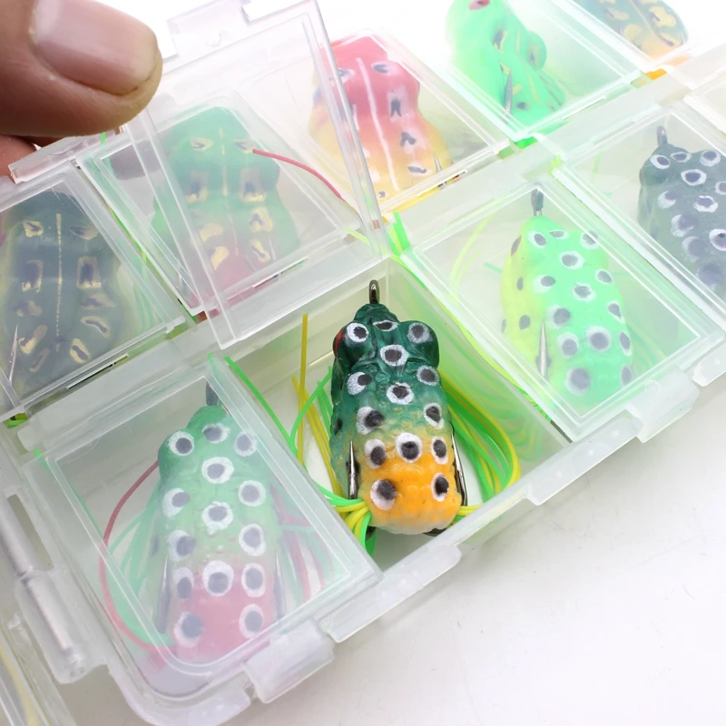 

2017NEW 20pcs High Quality Topwater Frog and Mouse Hollow Body Soft Fishing Lures Bass Hooks Baits Tackle Set and Tackle Box