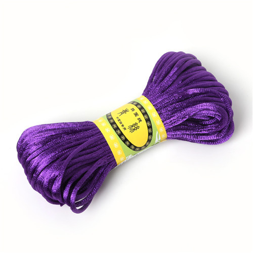 20M Solid Chinese Knot Cord Rattail Silk Satin Braided String For DIY Bracelet Rope Jewelry Making Beading Braided Threads