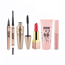 Набор для ежедневного макияжа, 6 шт./набор, набор для макияжа лица, BB крем+ помада+ блеск для губ+ черная тушь+ карандаш для глаз+ карандаш для бровей