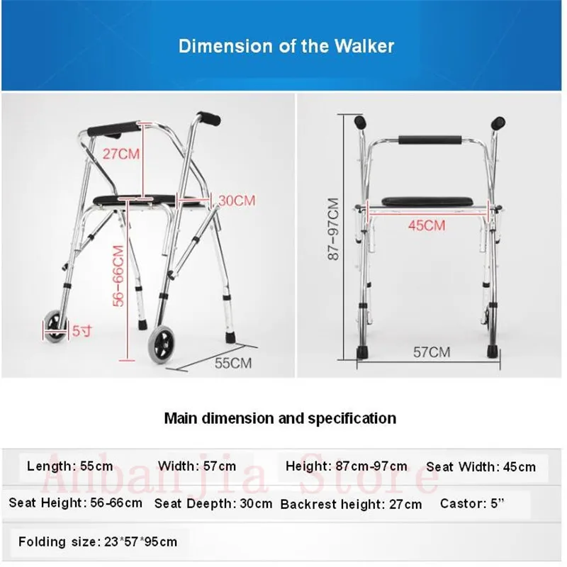 drive handicap standing lightweight rollator walker with seat  (12)