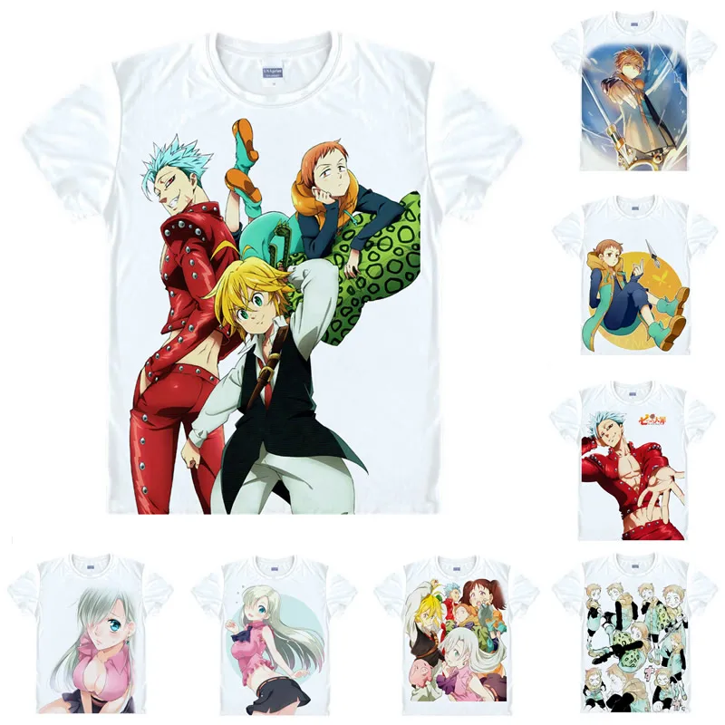 

Coolprint Anime Shirt The Seven Deadly Sins T-Shirts Multi-style Short Sleeve 7DS Meliodas Hawk Ban Cosplay Motivs Hentai Shirts