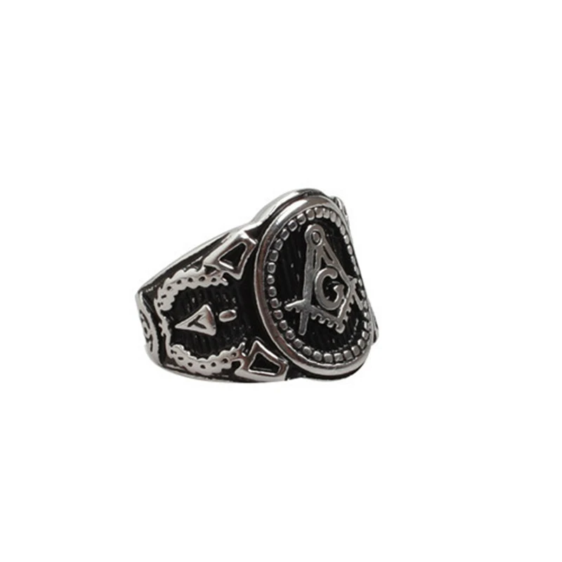 Винтажные мужские масонские кольца из качественной нержавеющей стали серебряного цвета титановые панк кольца