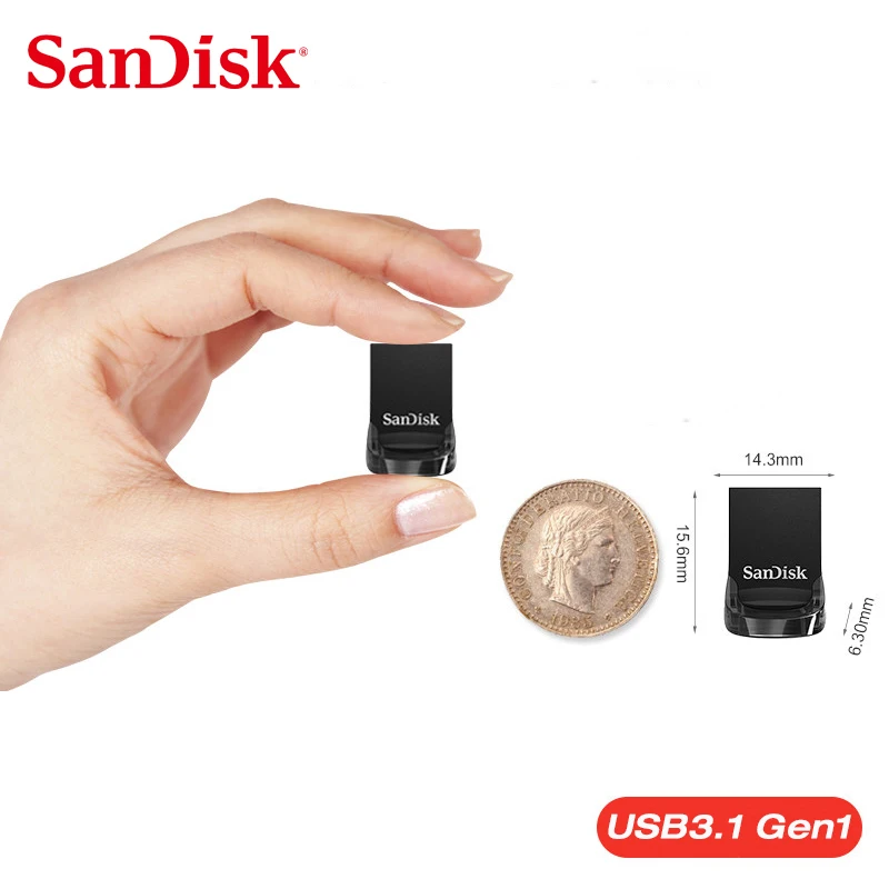  SanDisk FIT USB Flash Drive USB3.1 256GB 128GB 64GB 32GB 16GB pen drive criativo usb stick U Disk p