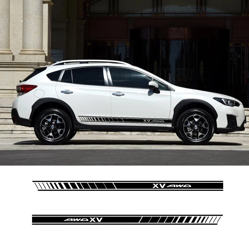  2 Sides XV Car Graphics Vinyl Side Stripes Auto Sticker Decals Car Styling For Subaru XV