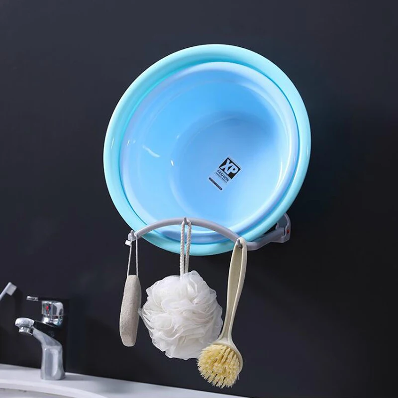 

Washbasin Hanging Rack Automatic Rebound Washbasin Shelves Strong Suction No Trace Sucker Basin Frame Holder