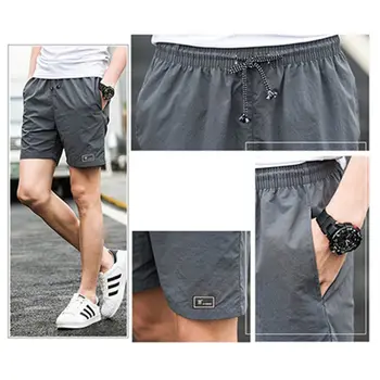 

Mens Plus Size Elastic Drawstring Waist Cargo Shorts Thin Quick Dry Summer Casual Solid Color Beach Pants With Pockets M-5XL