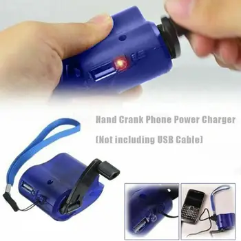 

Multifunction Mini Hand Crank Power Phone Charger with Led Light Manual Generator Travel Emergency USB Phone Charger for Android
