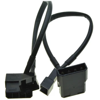 

2 in 1 IDE Male & Female to 4Pin Fan Power supply Cable D Plug to 4 Pin Cooling 12V