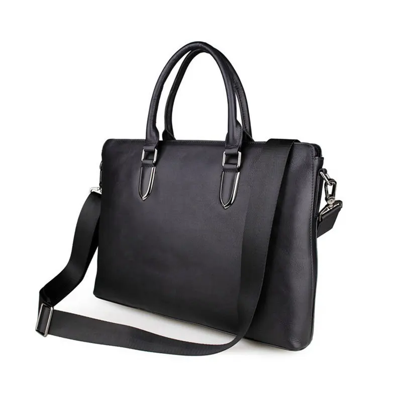 

Import Genuine Leather Black Fashion Men's Briefcase Business Handbag 14 Inch Laptop Bag PR087274