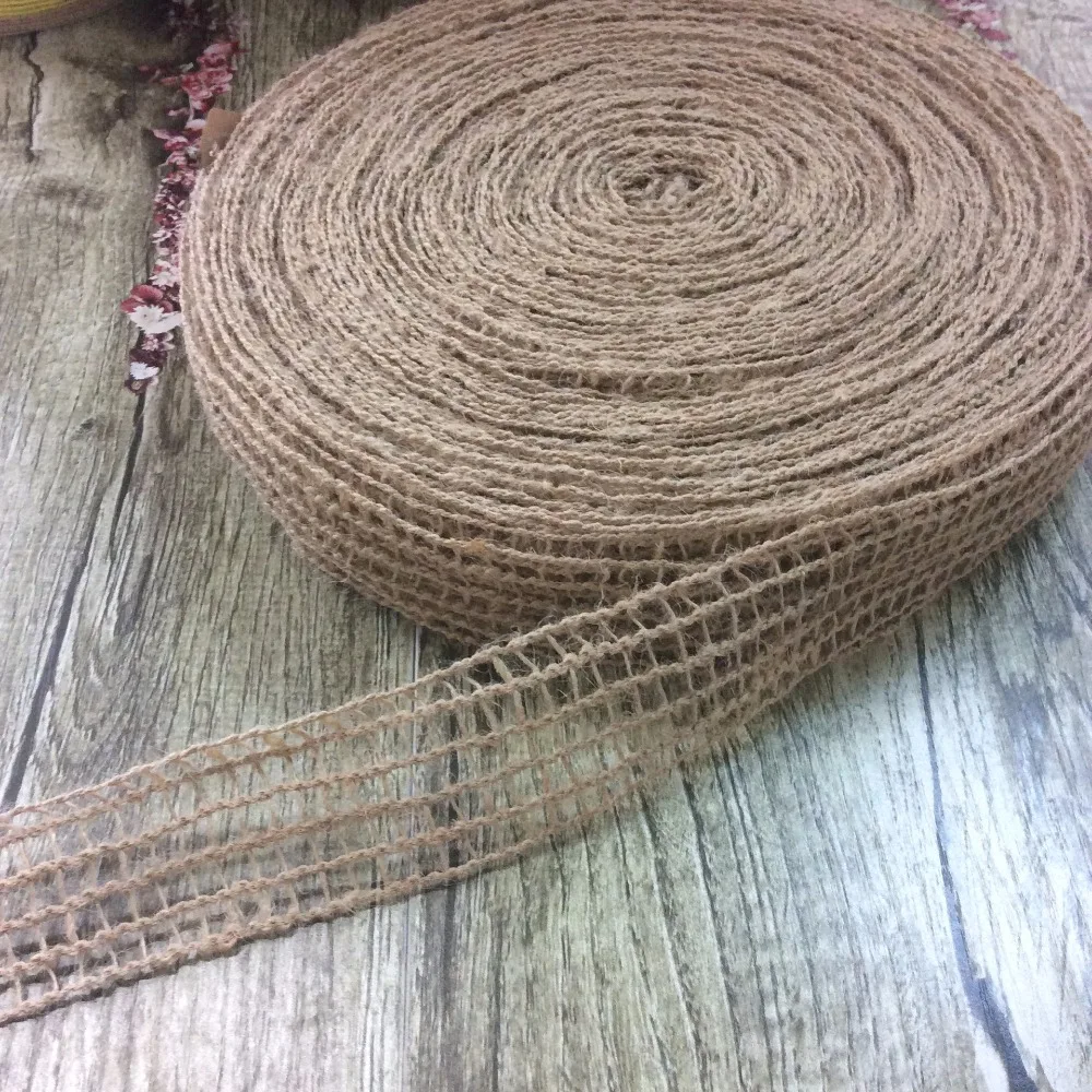 

4.3cm Width 1meter Wedding Event Decoration Rustic Vintage Craft Gift , Natural Burlap Ribbon Jute roll