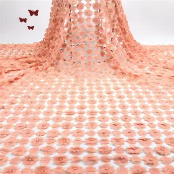 

2019 Fashion Embroidery African Tulle Lace Fabric With Stones African French Lace Fabric For Wedding A1300