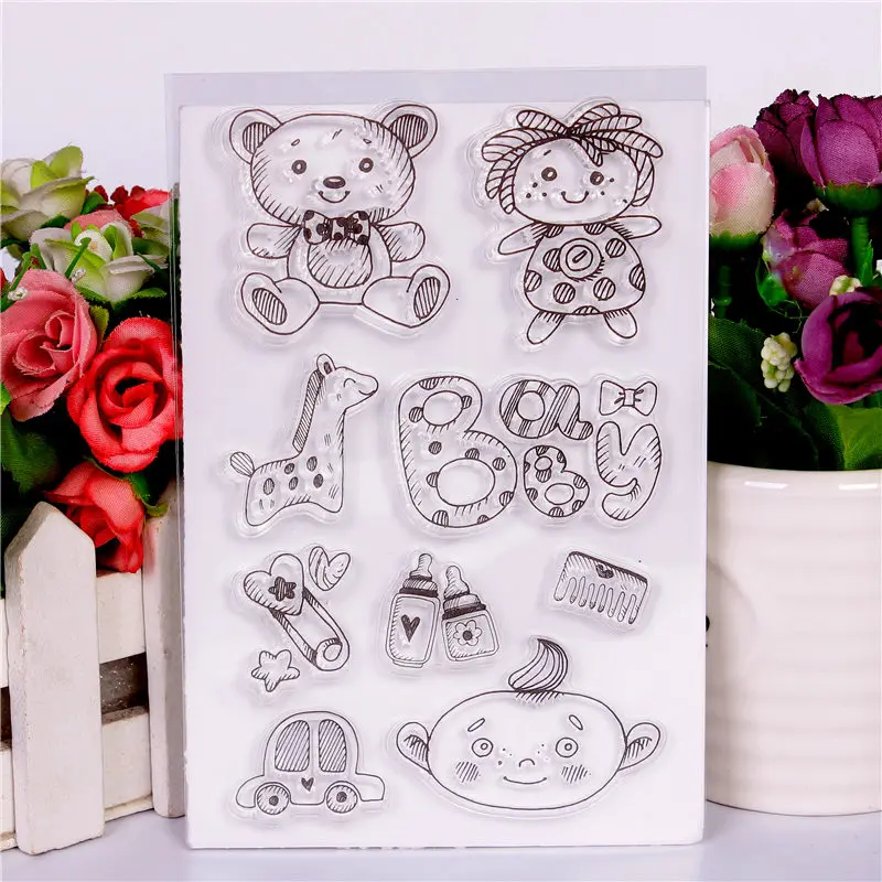 

baby bear Transparent Clear Stamps Silicone Seals for DIY scrapbooking photo album/Card Making new handmade rubber stamps
