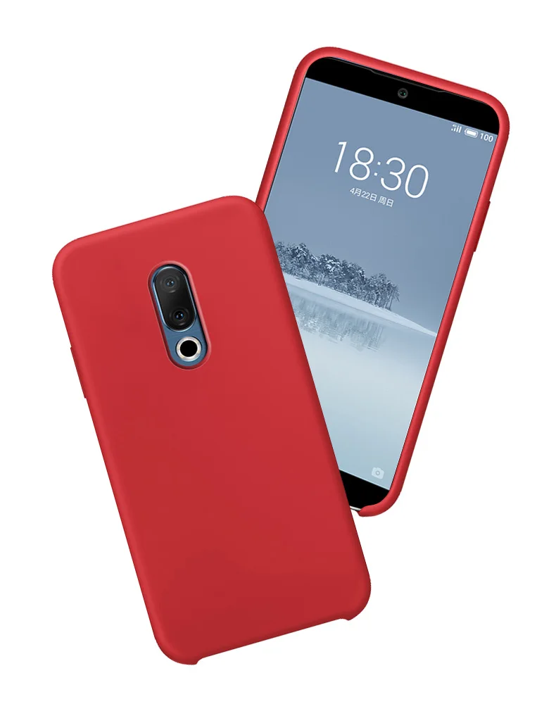 Meizu 16 Plus, чехол, мягкая Жидкая силиконовая задняя крышка, Meizu 16X, чехол для телефона, ультра тонкий, половина, защитная задняя крышка, Funda Capa Meizu 16 Capa - Цвет: Красный