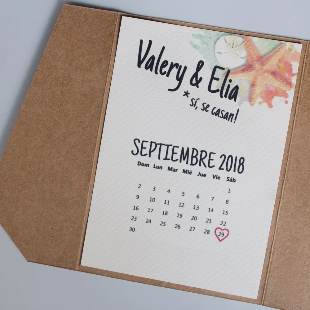  Rustic Wedding Invitation Kraft Paper Invitation Cards Undersea World Invitations With Customized W - 32908294244