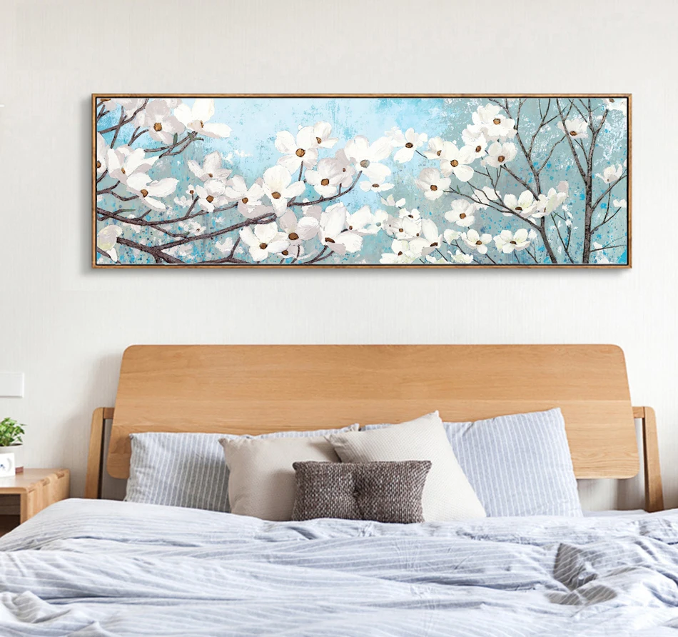 

Wall Art Canvas Painting Modern Home Decor Bedroom Canvas Picture Nordic Poster Fresh White Flowers Canvas Prints Art CA6