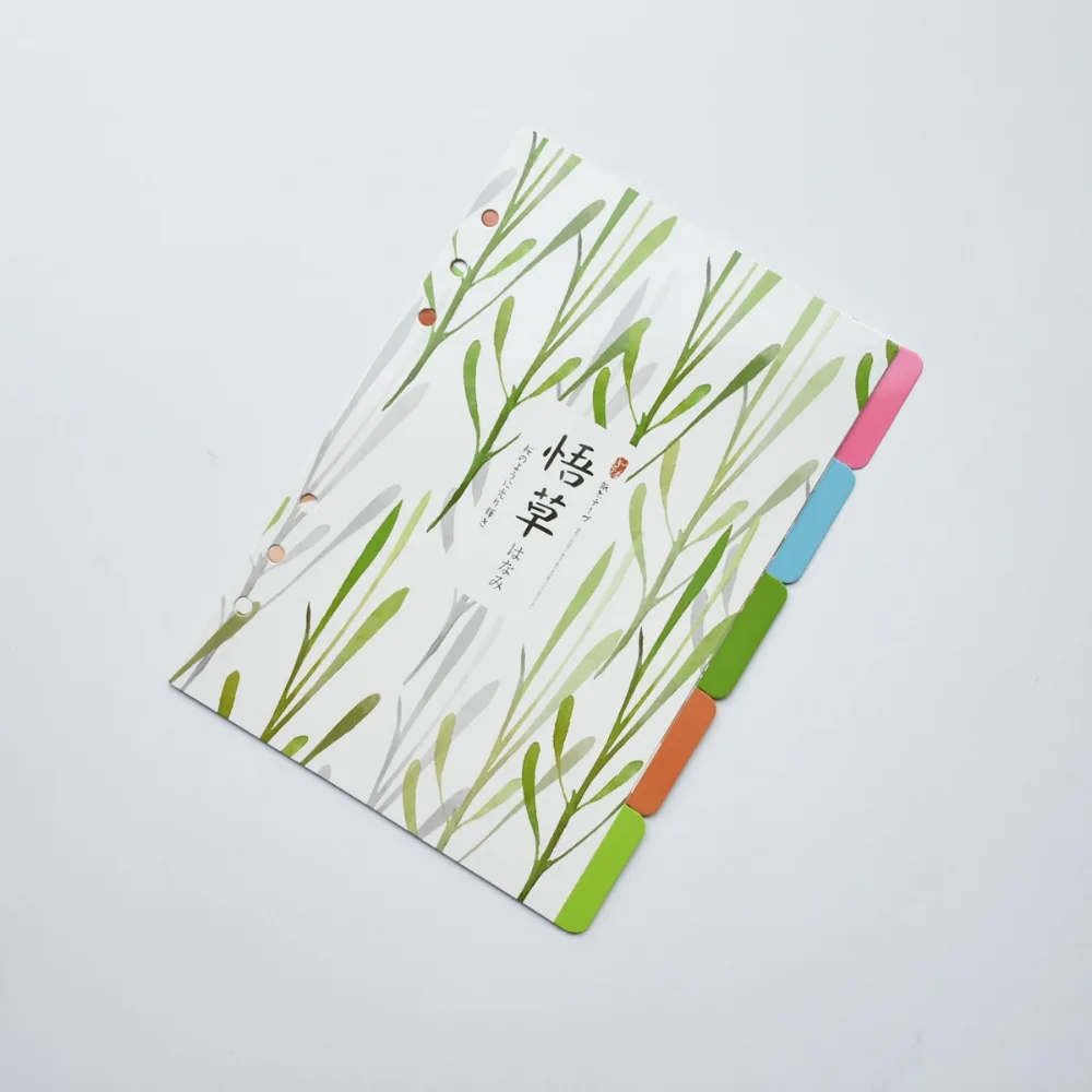 

A5 A6 Plants & Flowers Kawaii Spiral Notebook Divider Index Paper Cute Tab Separator Pages Classified Label