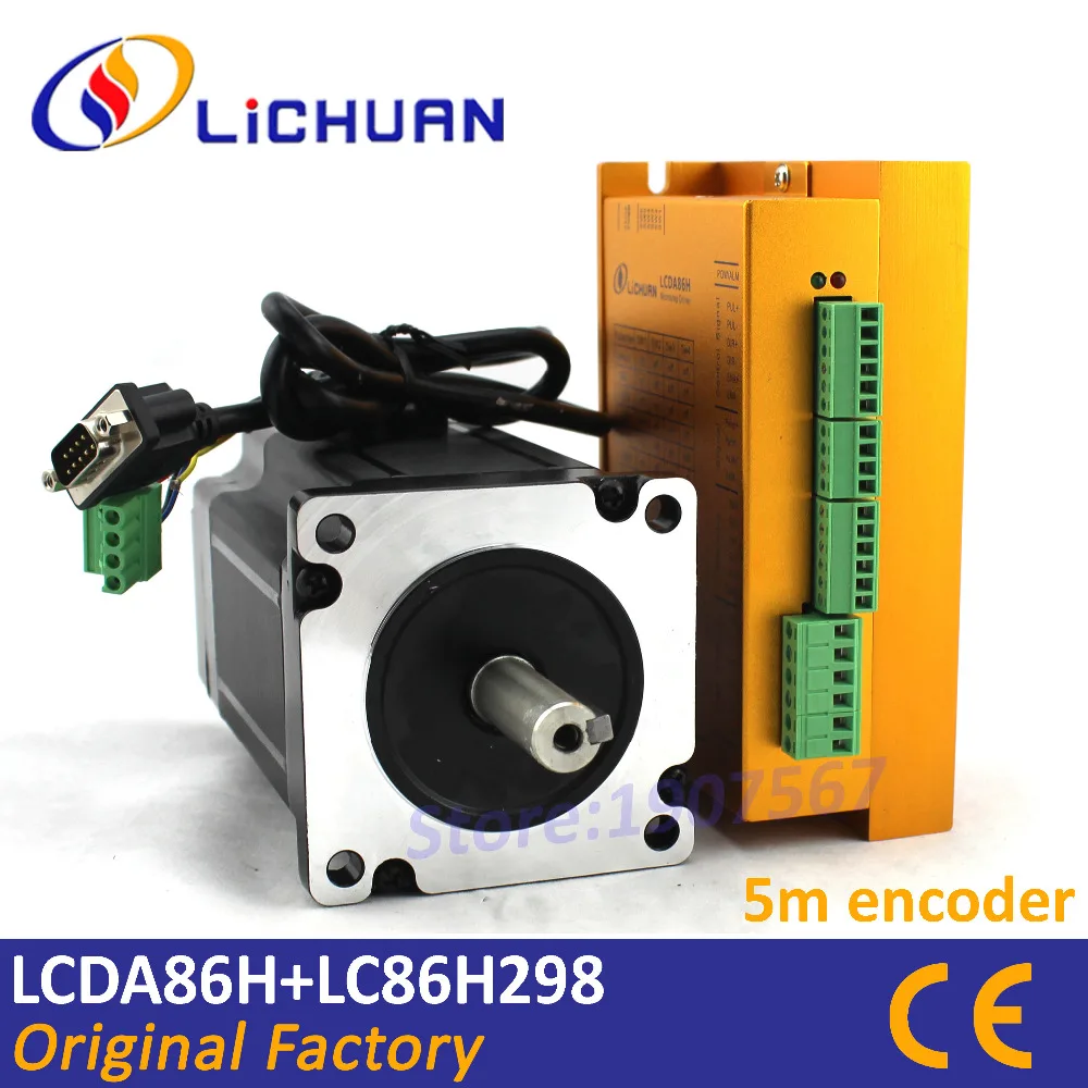 

Lichuan hot Nema34 6.5Nm 920Oz-in closed-loop step motor kit LCDA86H+LC86H298 replace leadshine hybrid stepping motor CNC 6A