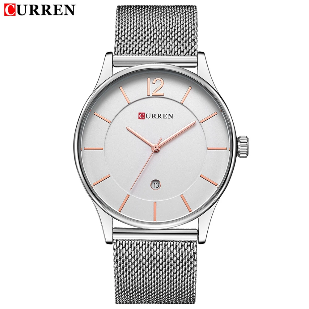  Luxury Brand CURREN Simple Fashion Style Casual Military Quartz Men Watches Ultra-thin Full Steel M