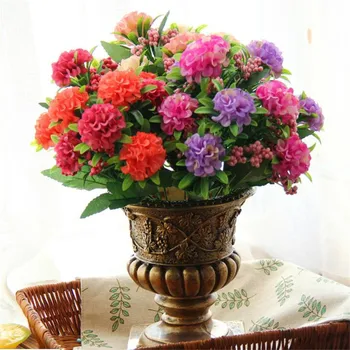 

10pcs Artificial Carnation Flower Bunch Simulation Carnations with Foam Berries for Event Wedding Party Home Showcase Decoration