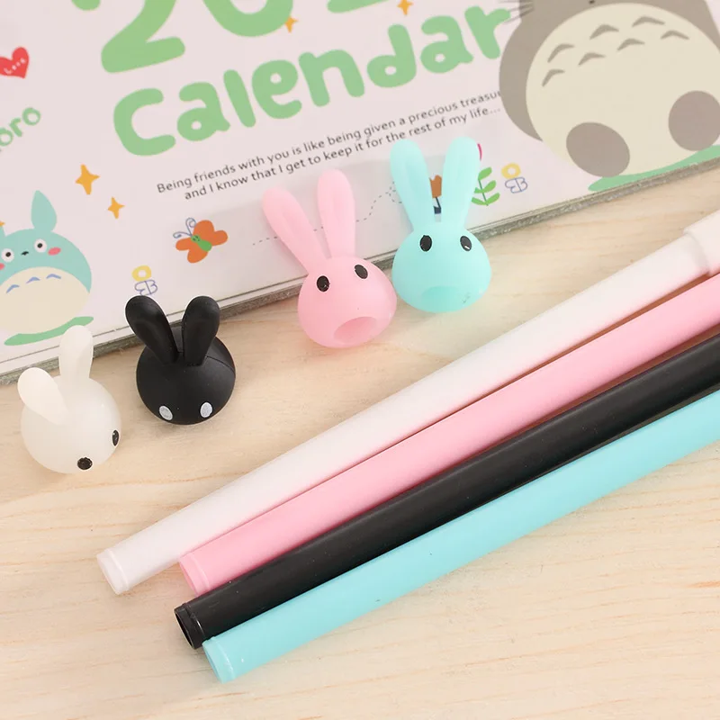 4 шт./лот милые каwaii Пластиковые Гелевые Ручки милый кролик из мультфильма ручка для детей записи Подарочная Корейская Канцелярия