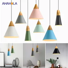 E27 Ahşap Loft Kolye Lamba Modern İskandinav Kolye Işıkları Modern İskandinav Lamba Kolye Işık Lamparas De Techo Colgante Moderna