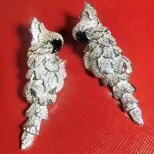 Дизайнерские Модные ювелирные изделия из меди 3а кубического циркония вечерние серьги