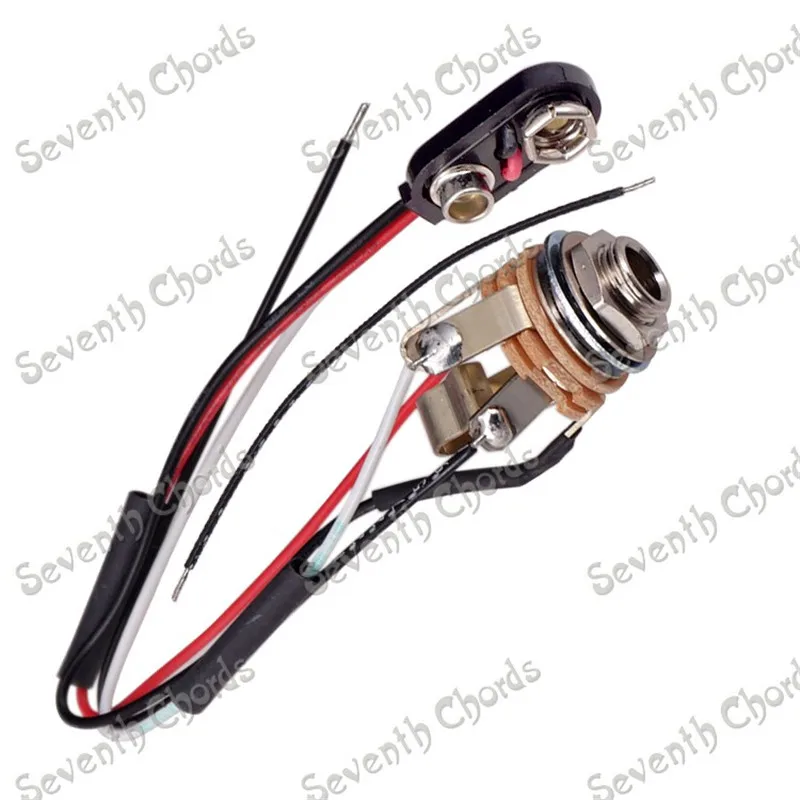 QHX A Set Bass Guitar Wiring Harness Prewired Stereo Jack 9V Battery
