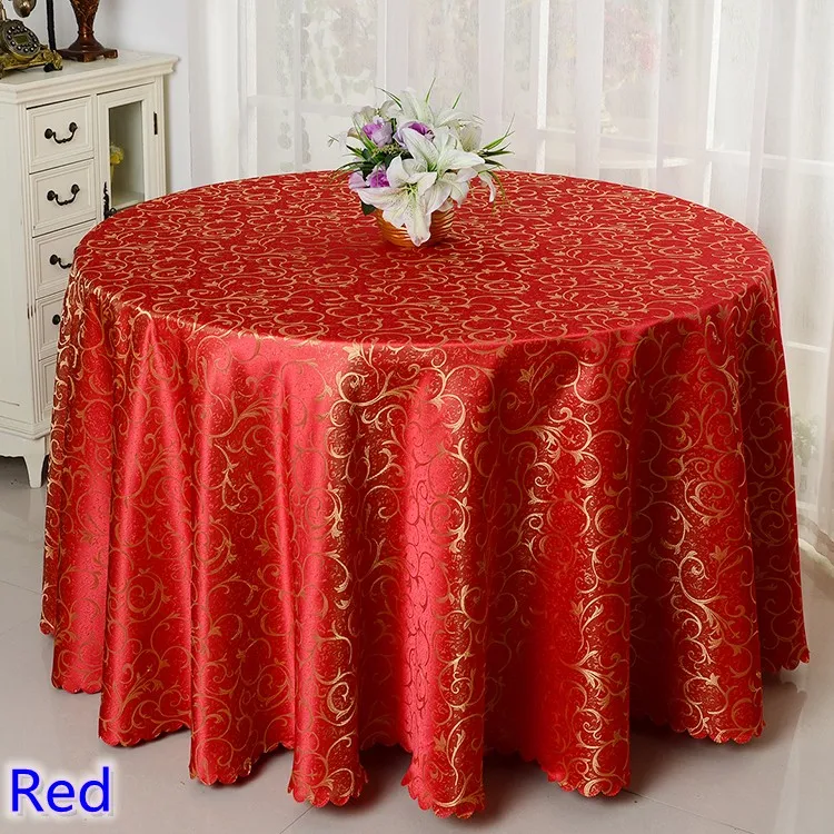RED-Gothic Damask Brocade ROUND TABLE CLOTH TOPPER Holiday Party Decoration-29in 