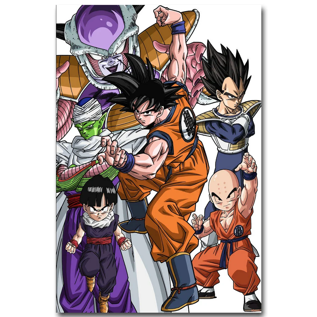 

Dragon Ball Z Art Silk Fabric Poster Print 13x20 24x36inch Japanese Anime Goku Picture for Living Room Wall Decor Gift 023