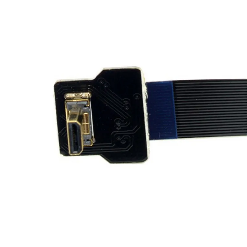 Плоский кабель 0 1 м под углом 90 градусов FPV Micro HDMI штекер FPC плоский 50 см для