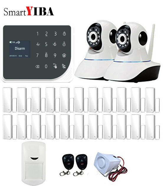 

SmartYIBA Wireless Intruder Burglar Alarm System Home Security Camera Wireless WIFI GPRS GSM Alarm Door Open/Close Sensor Kits
