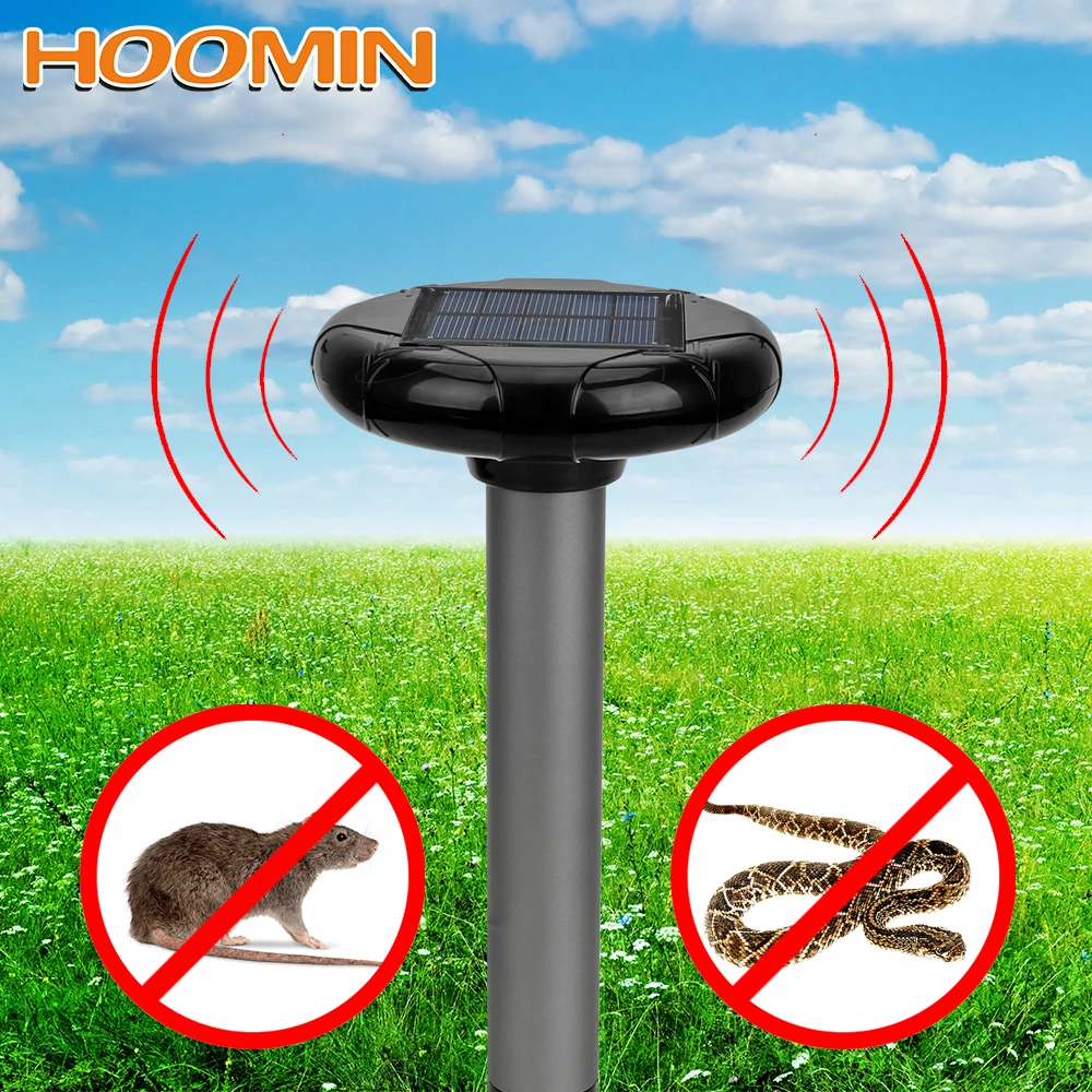 

HOOMIN 1pcs Mouse Rat Repeller Ultrasonic Solar Insect Repellent Snake Mouse Rodent Pest Contorl Vole Mouse Snake Killer Trap